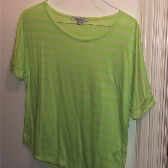 Forever 21 Tops - Neon green yellow tee- 3 quarter sleeve size SMALL